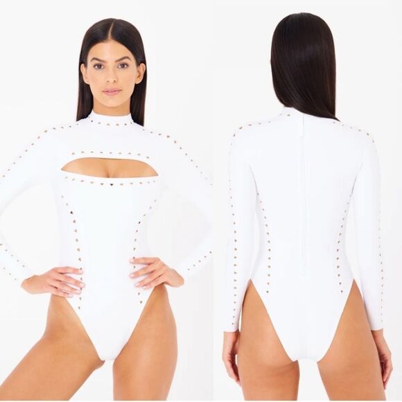 New Gigi C Laurel Surfsuit Cutout Long Sleeve Scuba One Piece - Picture 1 of 8